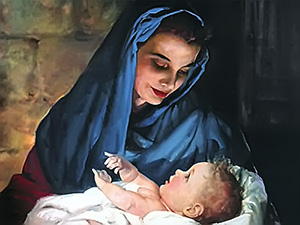 Jesus was born on earth as the helpless infant of a virgin mother.